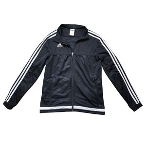 Adidas Black Track Jacket with White Stripes